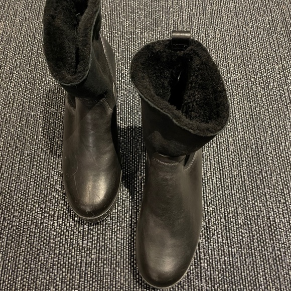 Rag & Bone Nelson Clog Leather & Shearling Booties in Black - Picture 5 of 6